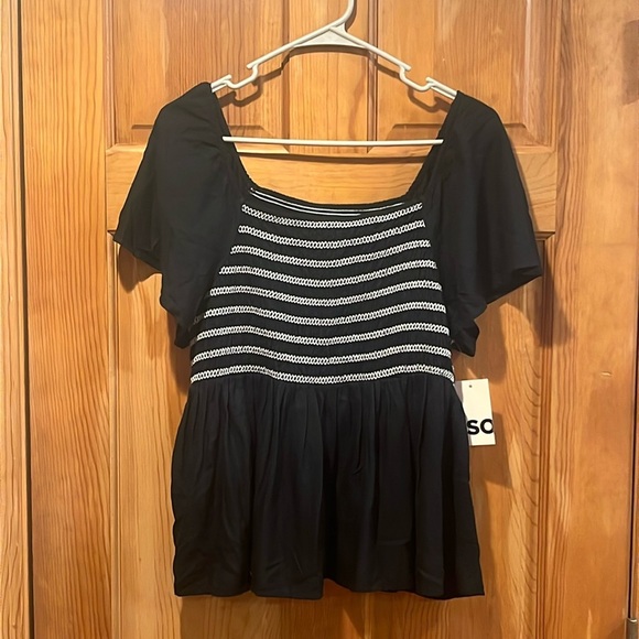 NWT So goods for life women’s smocked babydoll top size large. - Picture 1 of 7